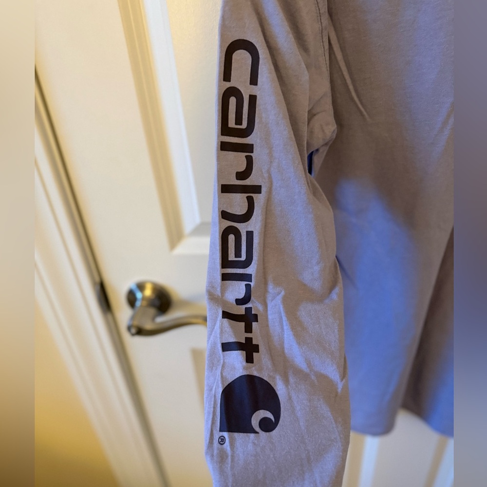 Carhartt Long Sleeve Logo Tee - Lilac with Purple Print